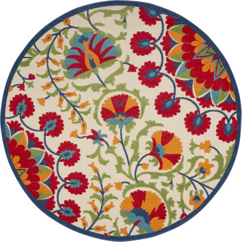Red and Multicolor Indoor Outdoor Runner Rug